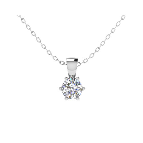 Tayla Natural Diamond 6 Prong  Necklace