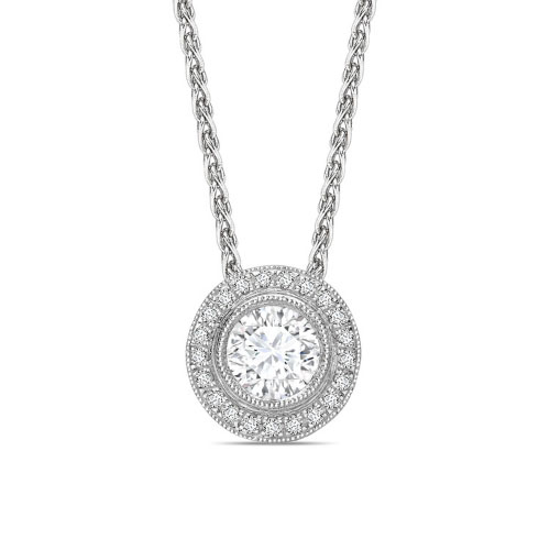 Tifani 0.15 - 1.00 Carat Natural Diamond Milgrain Set  Necklace