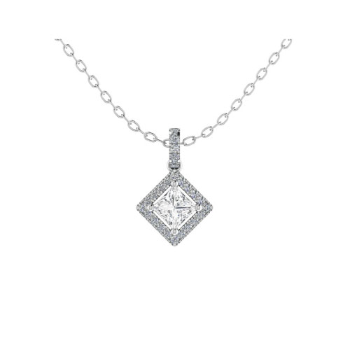 Tesslyn Natural Diamond 4 Prong  Necklace