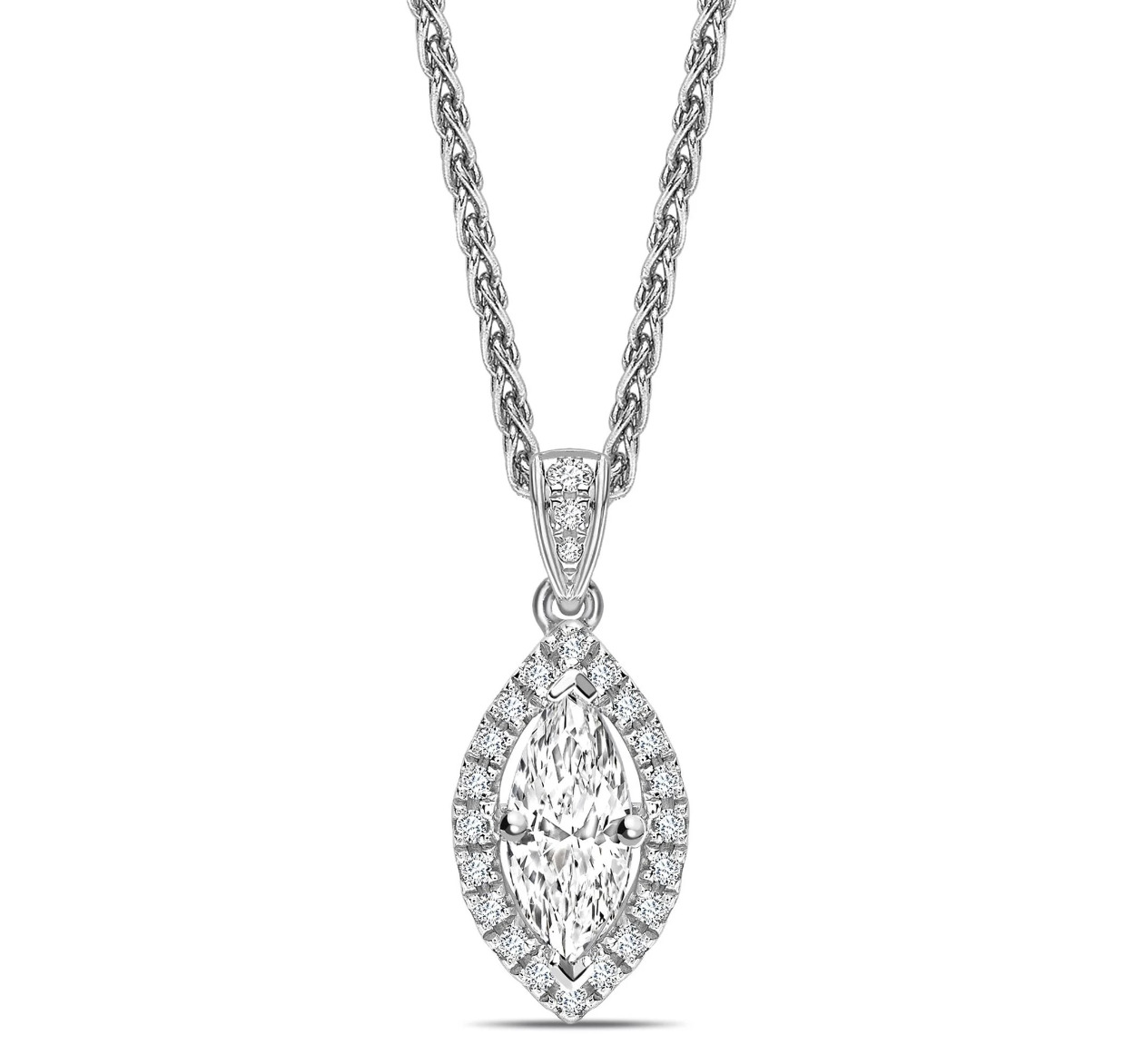 Teela Natural Diamond 4 Prong  Necklace
