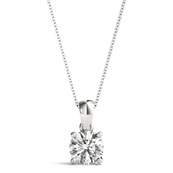 Roase Round Lab-Created Diamond 4 Prong Setting 0.40 ct Necklace
