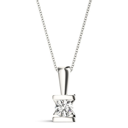 Ricela Natural Diamond Channel Set  Necklace
