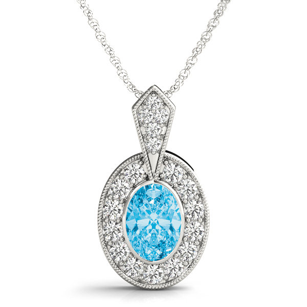 Tiyana Aquamarine Bezel Set  Necklace