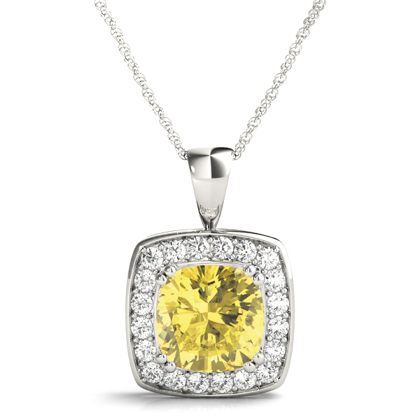 Turgiua Yellow Diamond 4 Prong  Necklace