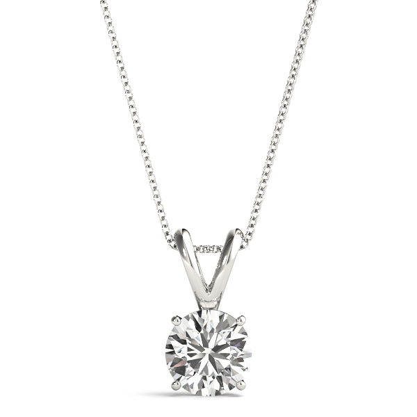 Elegant Round Diamond Solitaire Pendant in Gold or Platinum – UK Hallmarked