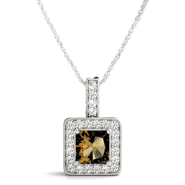 Tiva Brown Diamond 4 Prong  Necklace