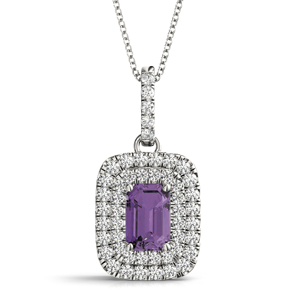 Toiya Amethyst 4 Prong  Necklace
