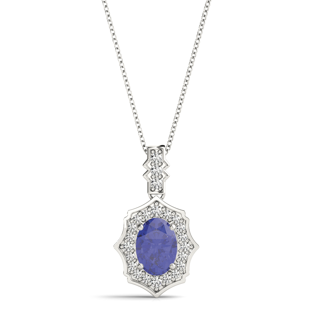 Premila Blue Sapphire 4 Prong  Necklace