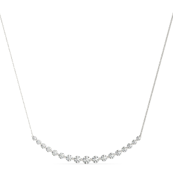 Delfiah Natural Diamond Share Prong Set  Necklace