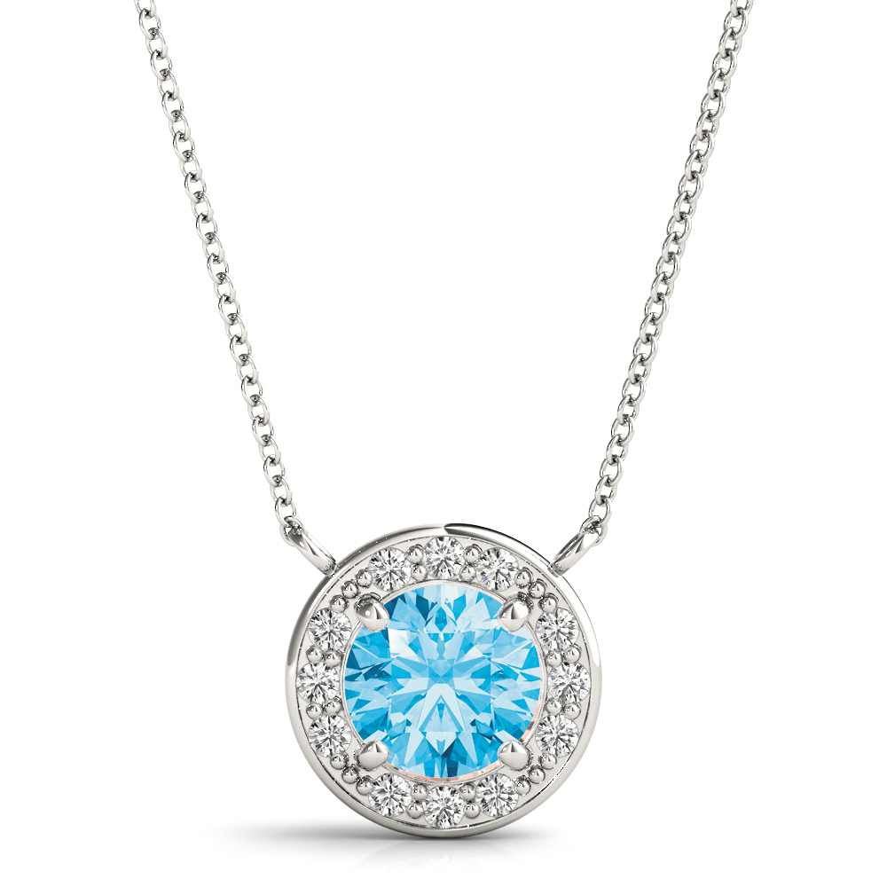 Tahmina Aquamarine 4 Prong  Necklace
