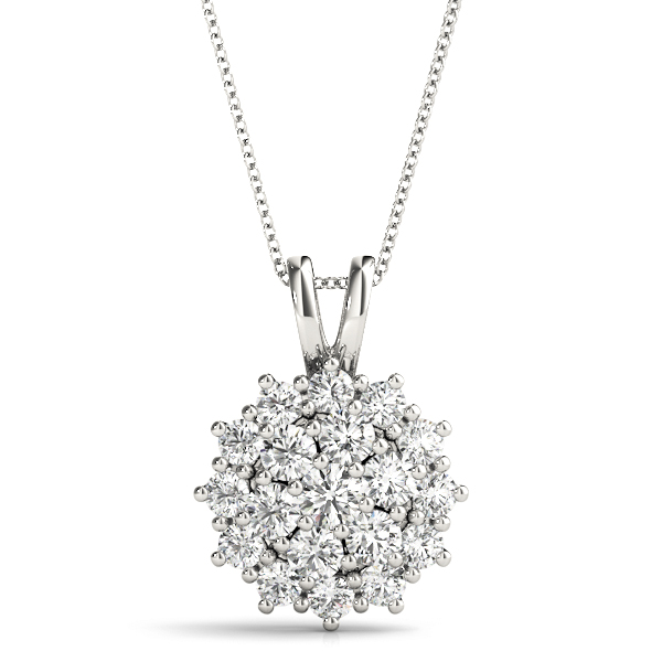 Hines Natural Diamond Pave Set  Necklace