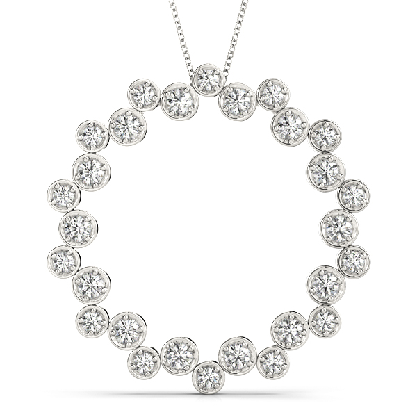 Micharl Natural Diamond Bezel Set  Necklace