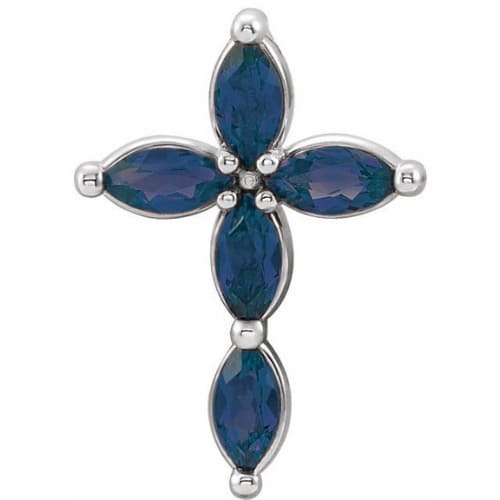 Pujita Blue Sapphire Prong Set  Necklace