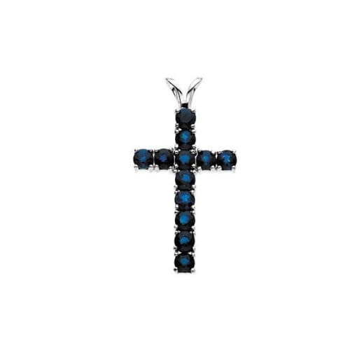 Puloma Blue Sapphire 4 Prong  Necklace