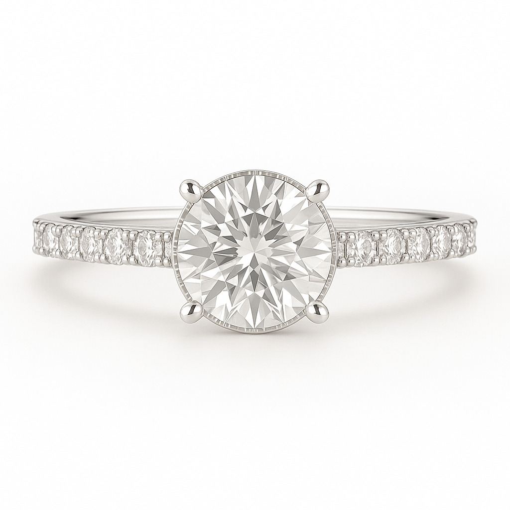 Benthe Natural Diamond 4 Prong  Engagement Ring
