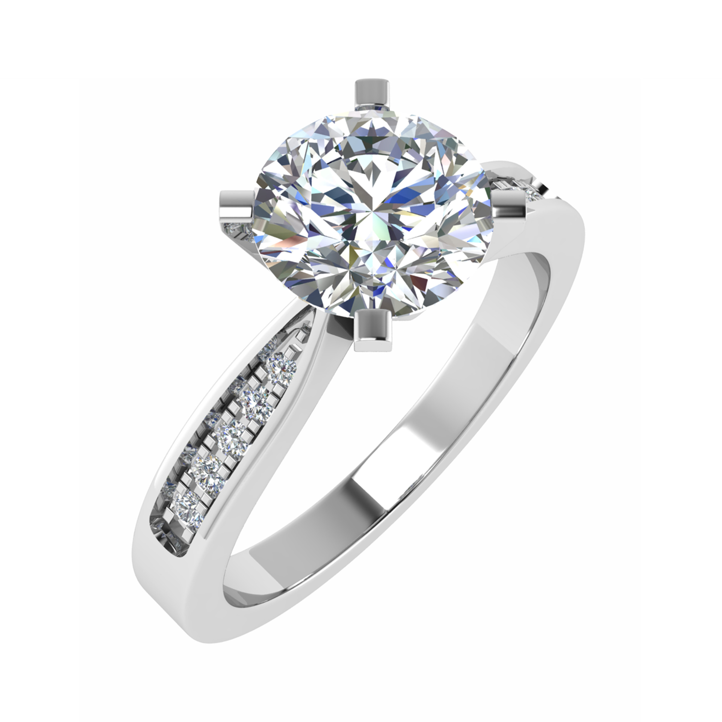 Ceolburh Natural Diamond 4 Prong  Engagement Ring