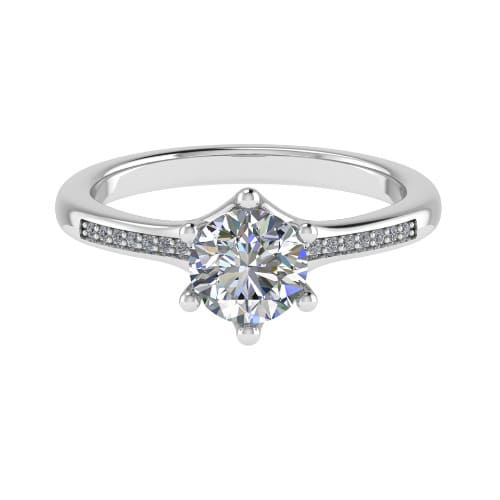 Cleona Natural Diamond 6 Prong  Engagement Ring