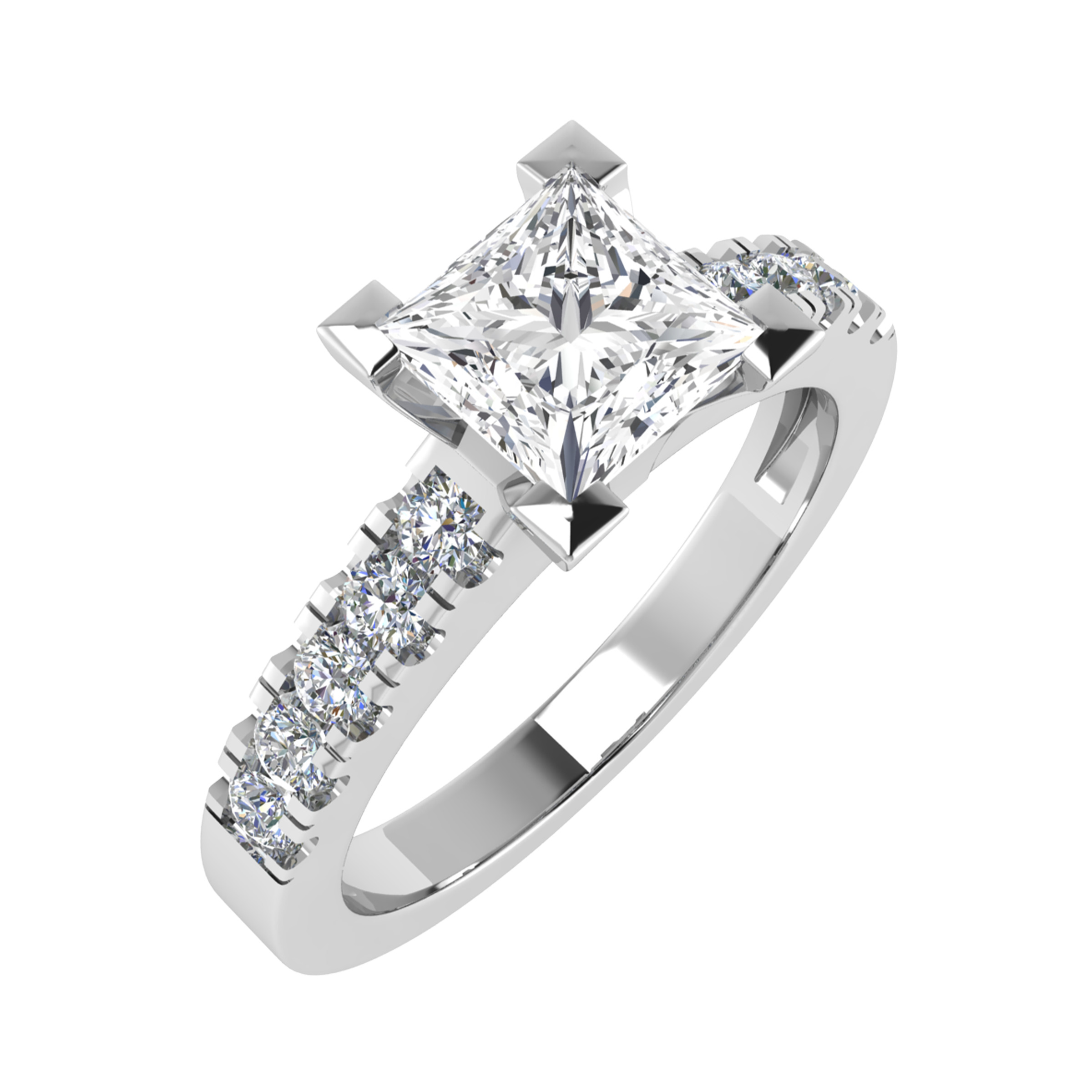 Chelsi Natural Diamond 4 Prong  Engagement Ring