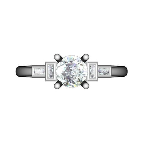 Charitina Natural Diamond 4 Prong  Engagement Ring