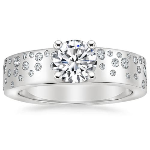 Beortbtraed Natural Diamond 4 Prong  Engagement Ring
