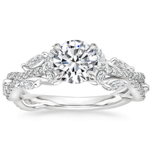 Catlin Natural Diamond 4 Prong Set  Engagement Ring
