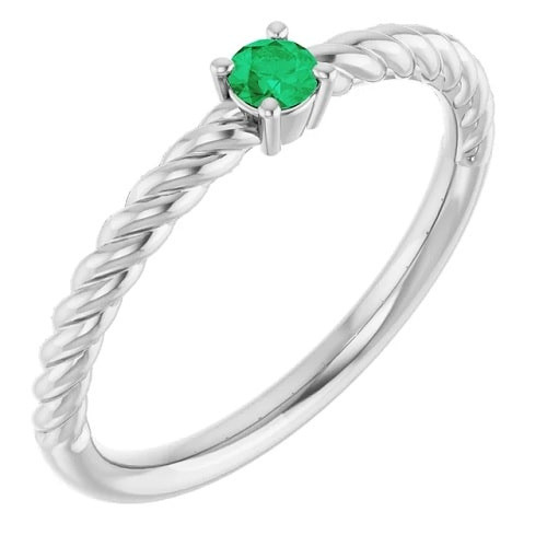 Bethel Emerald 4 Prong  Engagement Ring