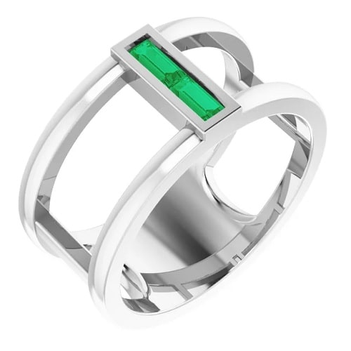 Owen Emerald  Engagement Ring