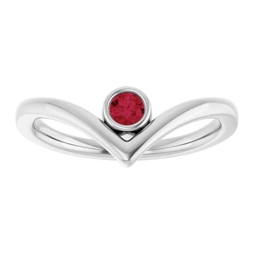 Delphia Natural Ruby Bezel  Engagement Ring