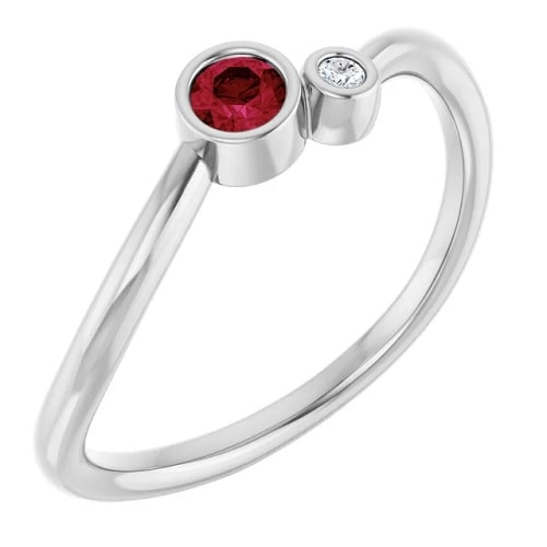 Leah Natural Ruby  Engagement Ring
