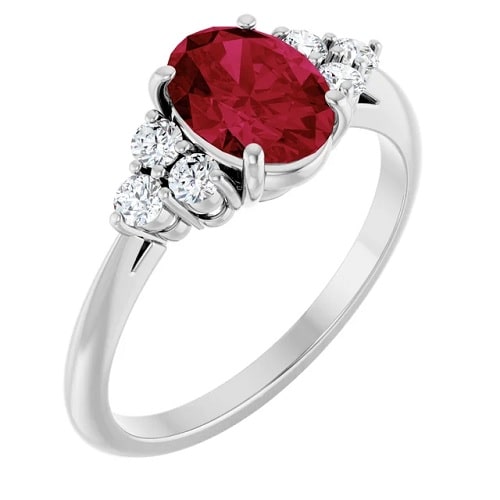 Leila Natural Ruby  Engagement Ring