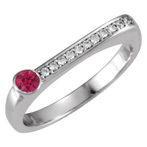 Luciana Natural Ruby  Engagement Ring