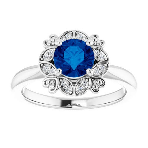 Alexandrina Blue Sapphire  Engagement Ring