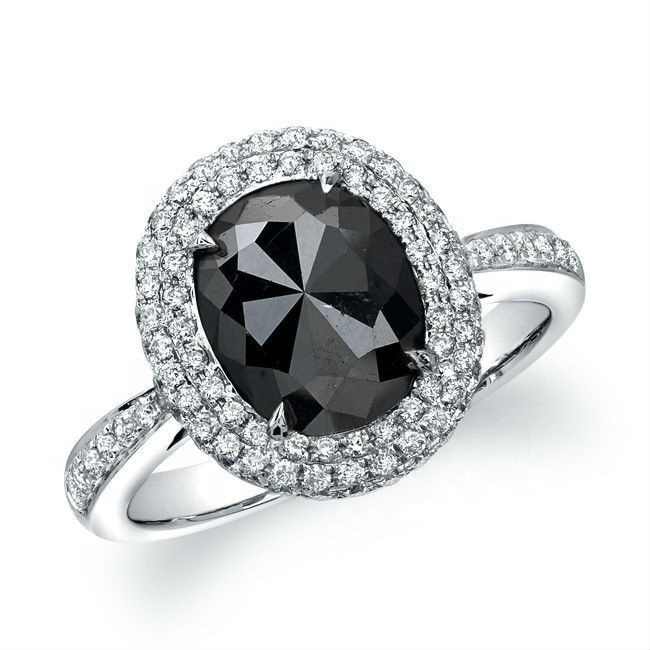 Pelothama Black Diamond 4 Prong Engagement Ring