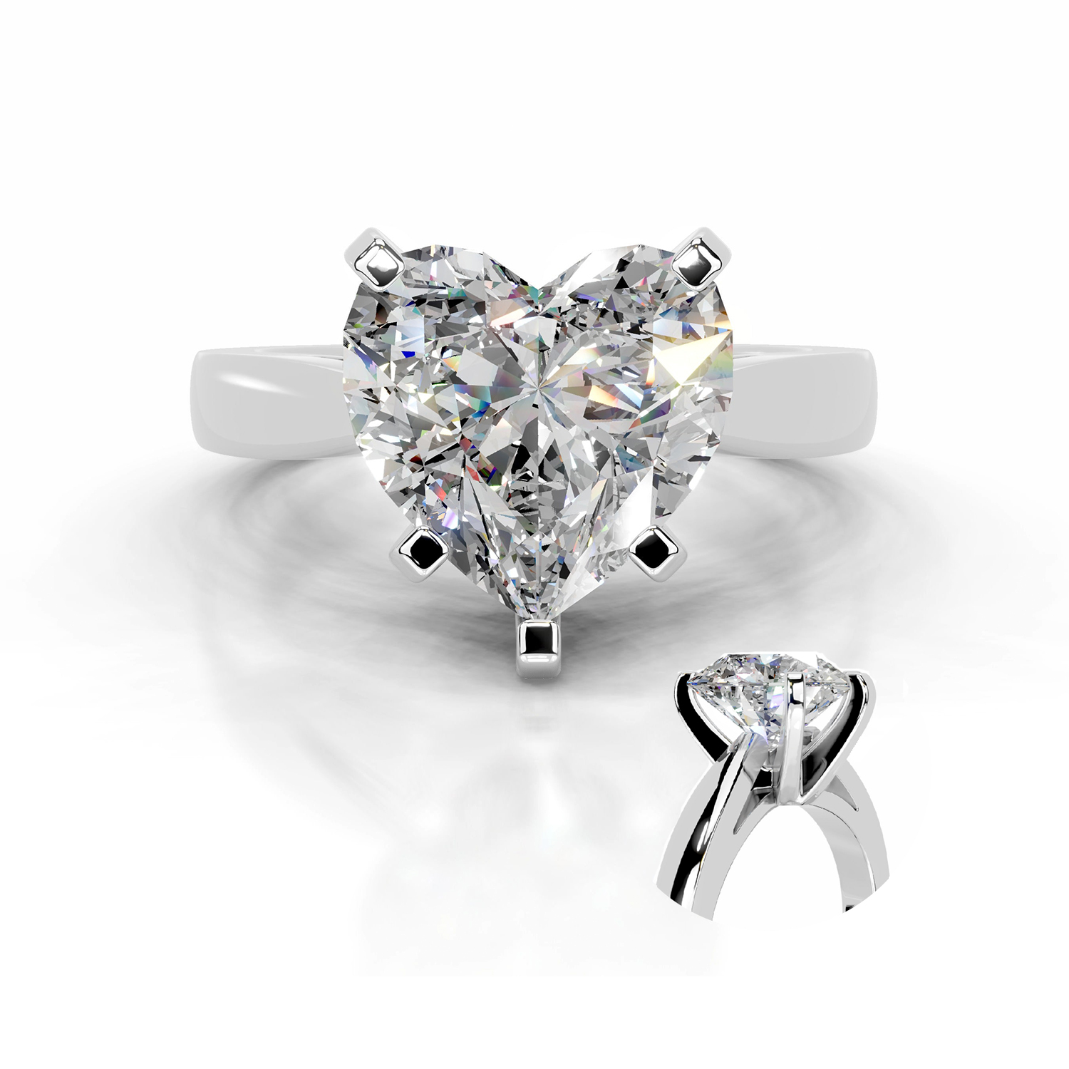 Medolina Natural Diamond 5 Prong Engagement Ring