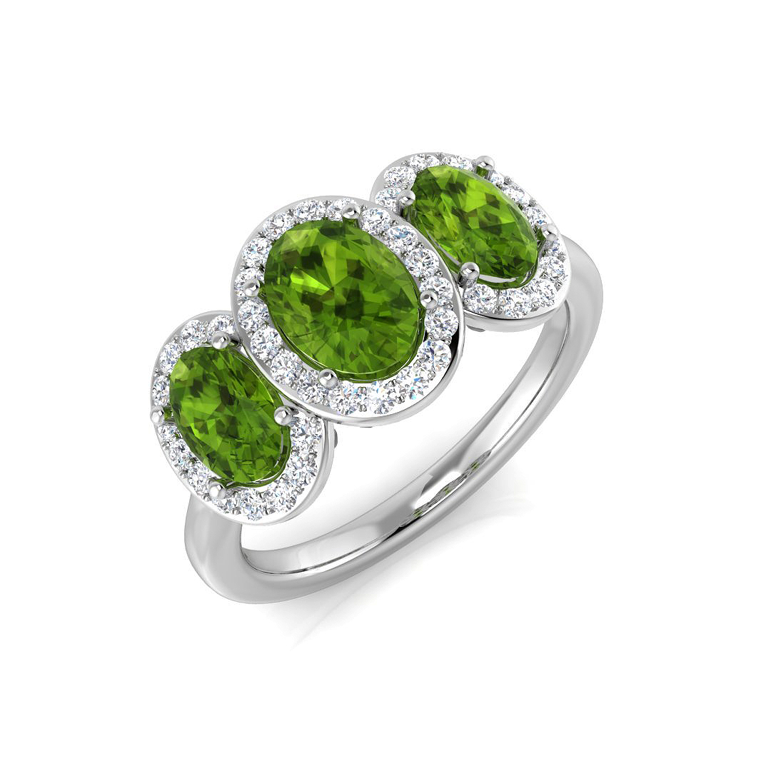 Jenoline Peridot 4 Prong  Engagement Ring