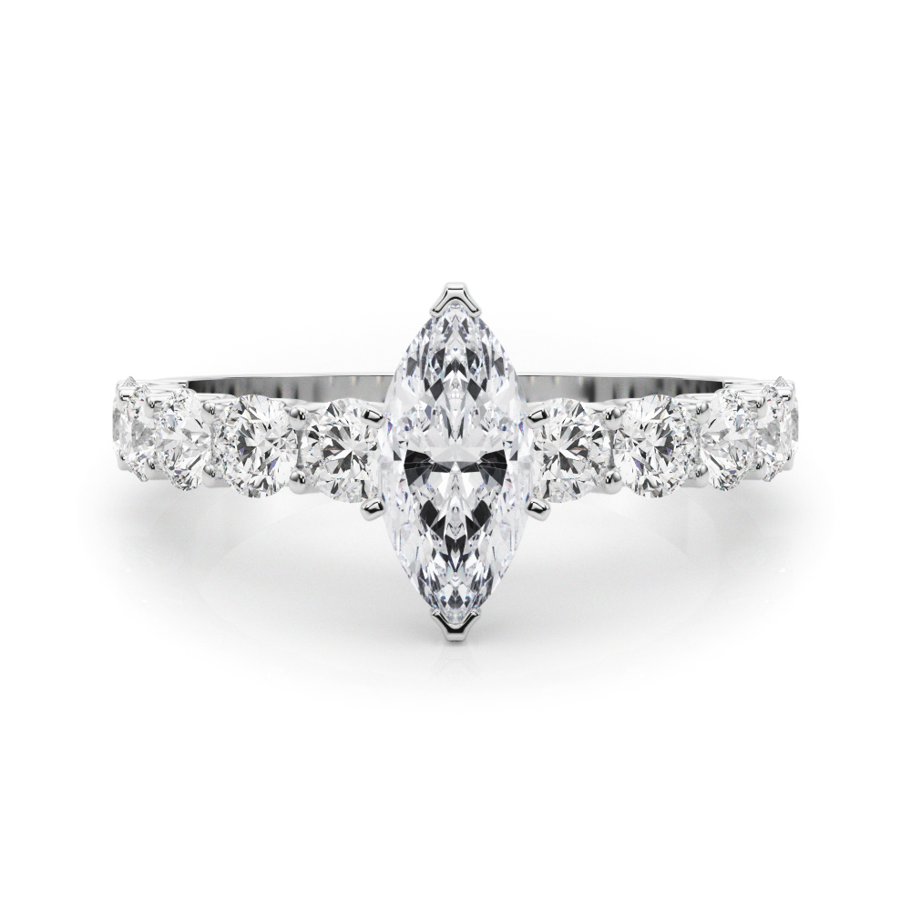 Treeza Natural Diamond 6 Prong Engagement Ring