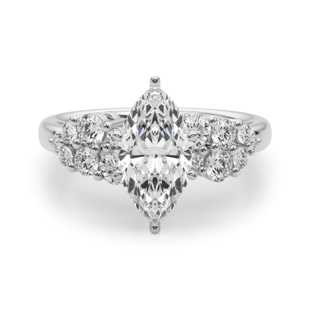 Steno Natural Diamond 6 Prong Engagement Ring