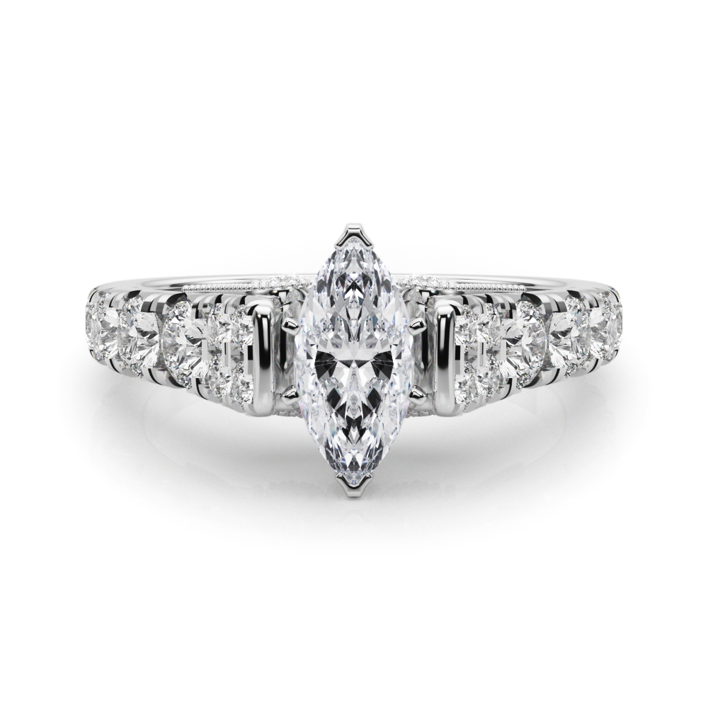 Deltina Natural Diamond 6 Prong Engagement Ring