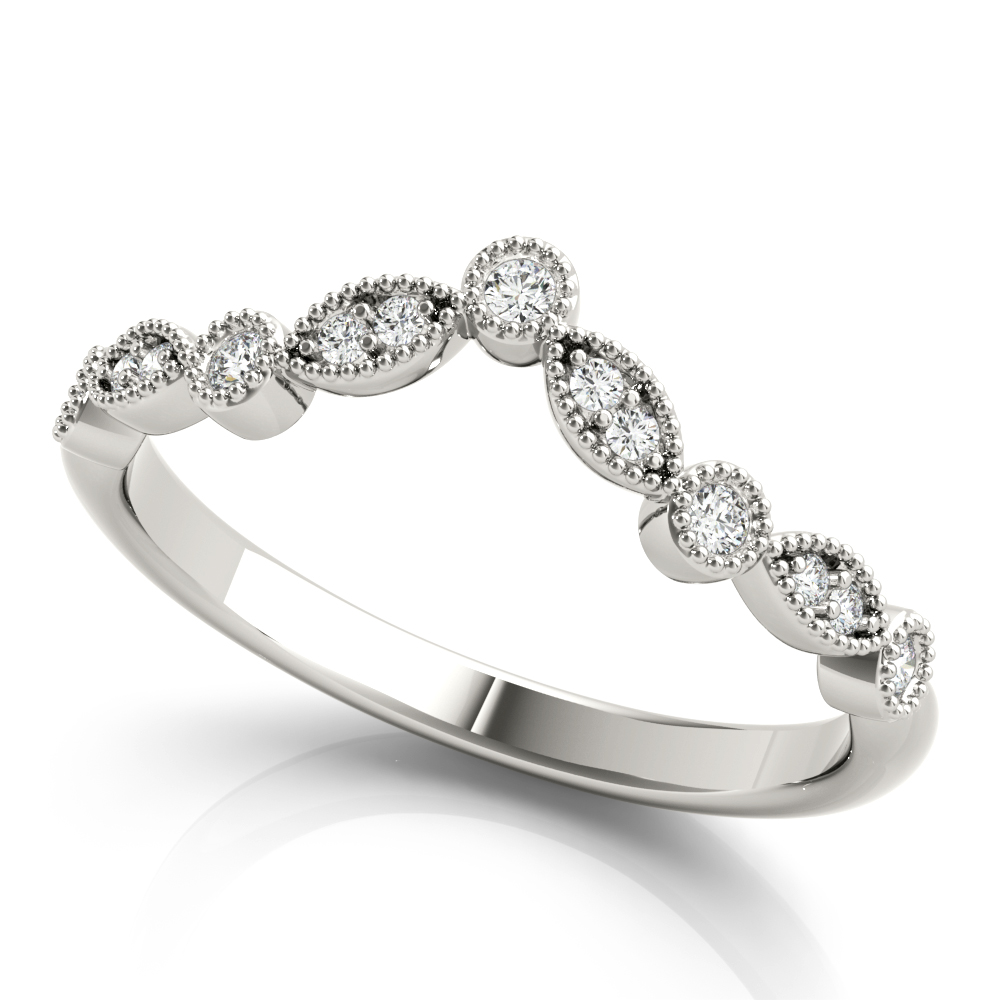 Ella Natural Diamond Milgrain Setting  Wedding Ring