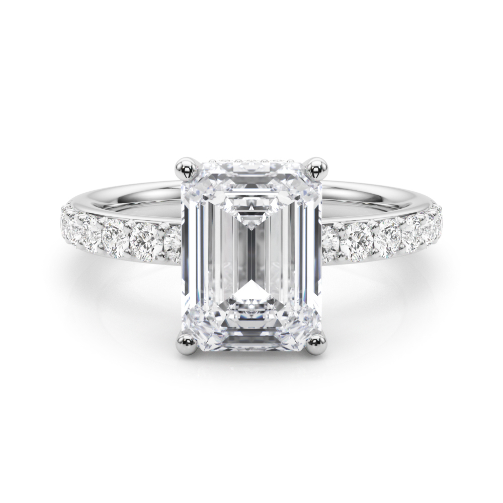 Zerofia Natural Diamond 4 Prong Engagement Ring