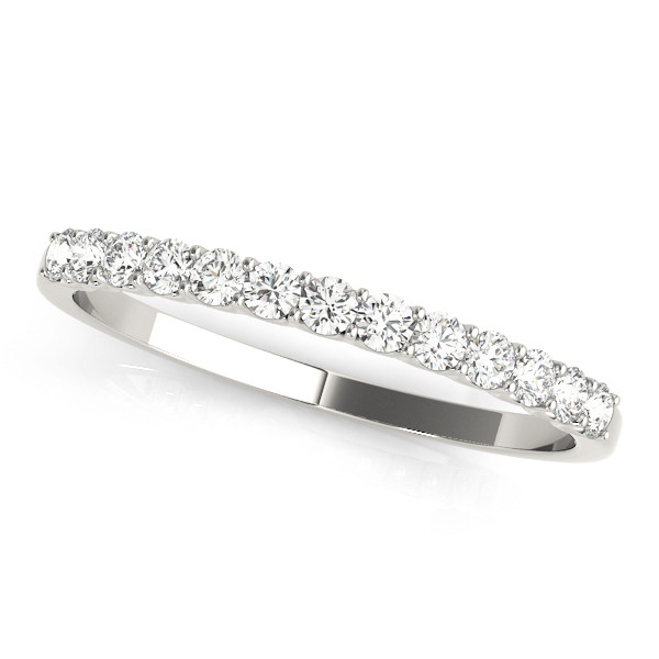 Round Natural Diamond And Round Lab-Created Diamond - 4 Prong Setting Half Eternity Diamond Ring