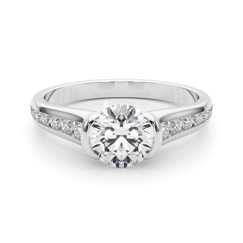 Siarah Natural Diamond Bezel Set Engagement Ring