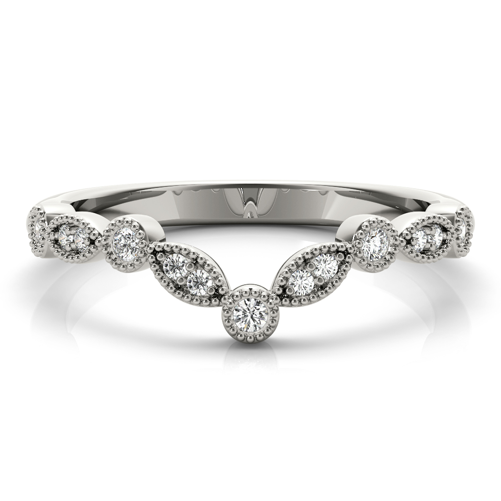 Blessino Lab-Created Diamond Bezel set  Wedding Ring