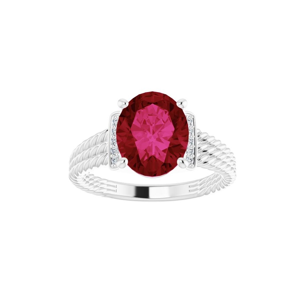 Zayah Lab Grown Ruby  Engagement Ring