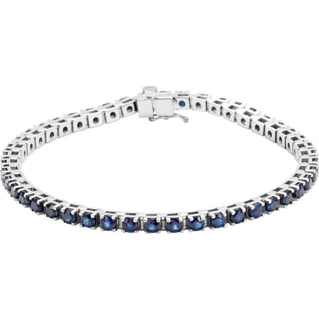 Barzah Blue Sapphire  Diamond Bracelet
