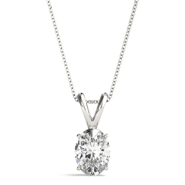 Quenburga Oval Lab-Created Diamond 4 Prong Setting 1.53 ct Necklace
