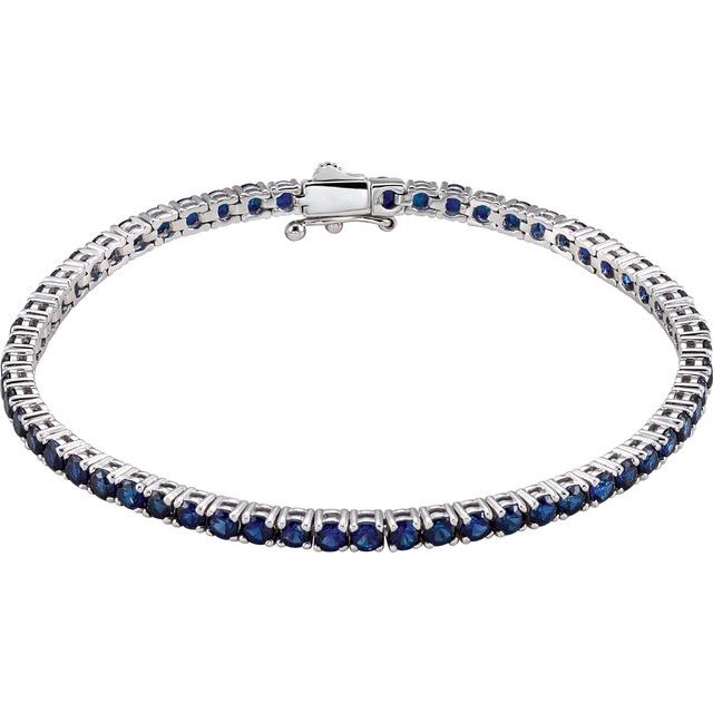 Trenna 9.00 Carat Blue Sapphire  Diamond Bracelet
