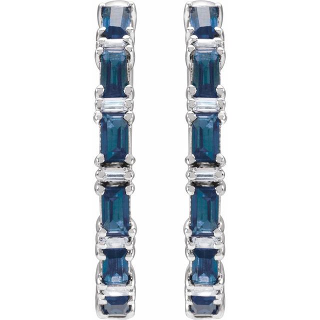 Tahnee Blue Sapphire  Diamond Earrings