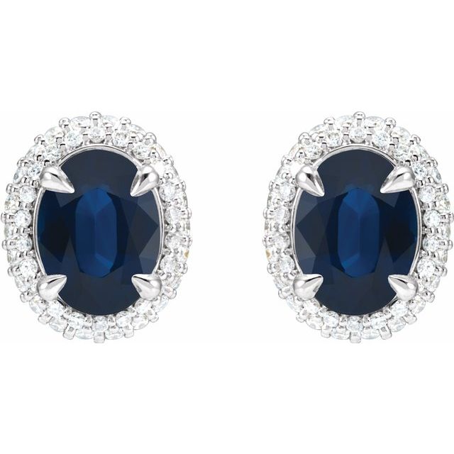 Teila Blue Sapphire  Diamond Earrings