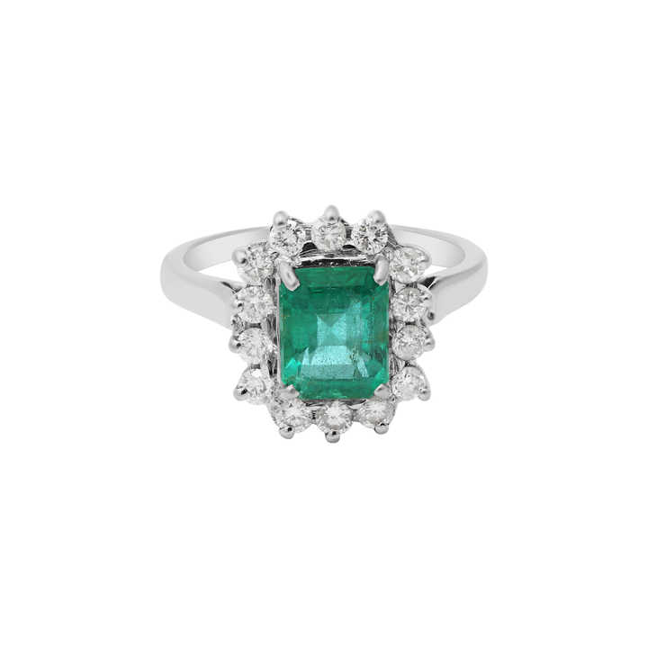 Rosy Emerald  Engagement Ring